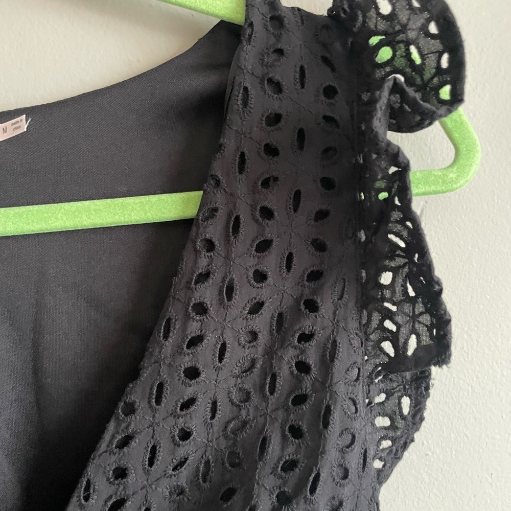 Black Eyelet Blouse - Picture 3 of 7